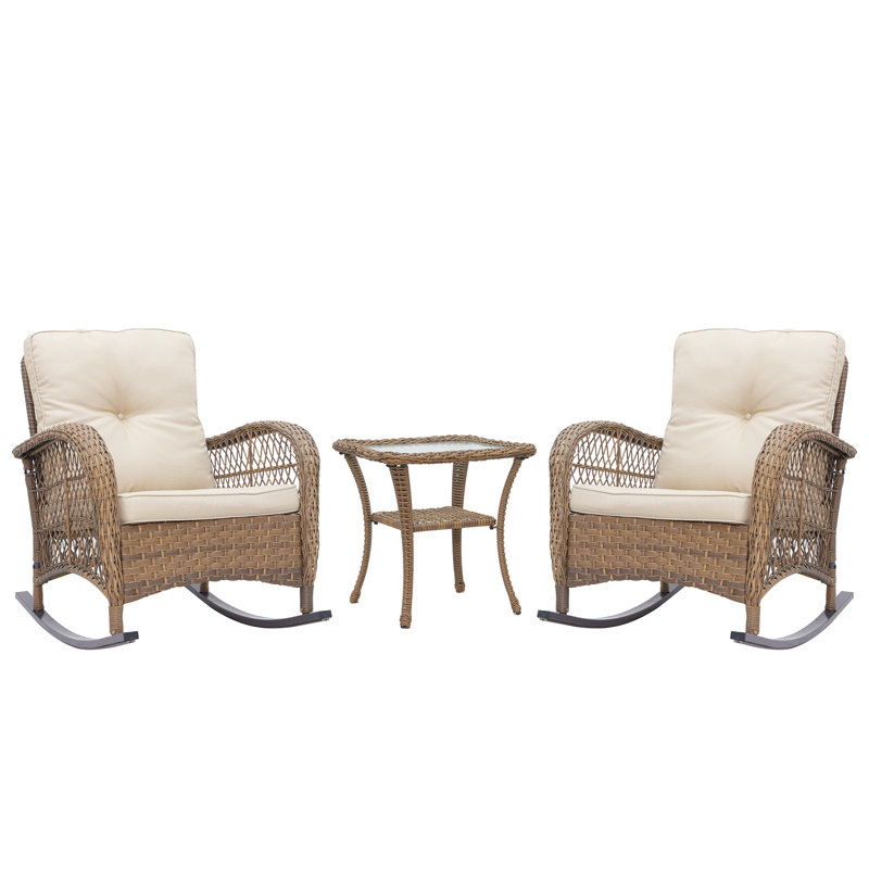 August Grove® Kaeden Wicker 2 Person Outdoor Seating Group with